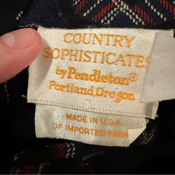 Vintage Pendleton Country Sophisticates Blue Geometric Print Long‎ Sleeve Top 10 - Picture 5 of 9